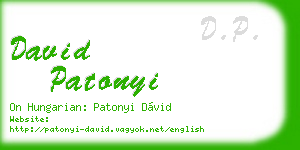 david patonyi business card
